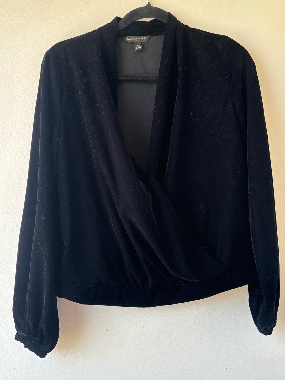 Banana Republic Black Wrap-Style Blouse